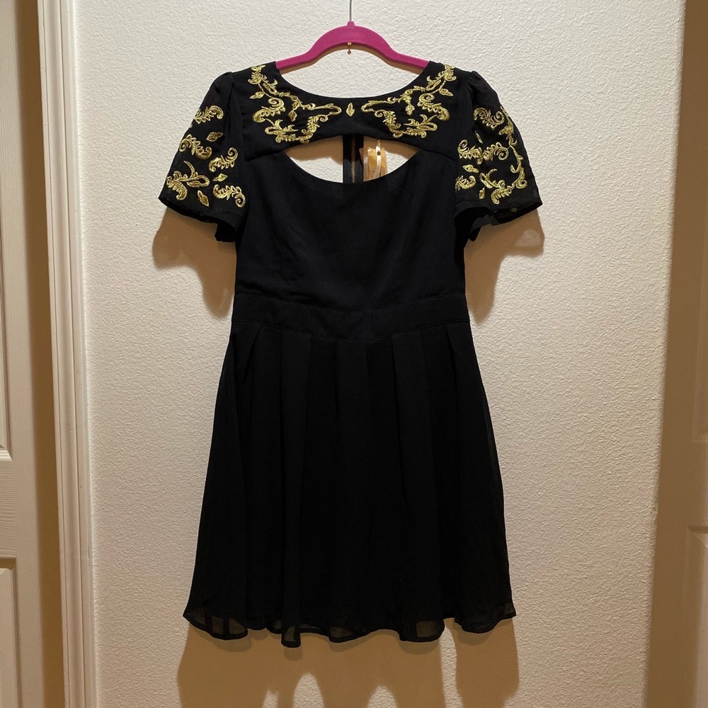 Black and gold dress